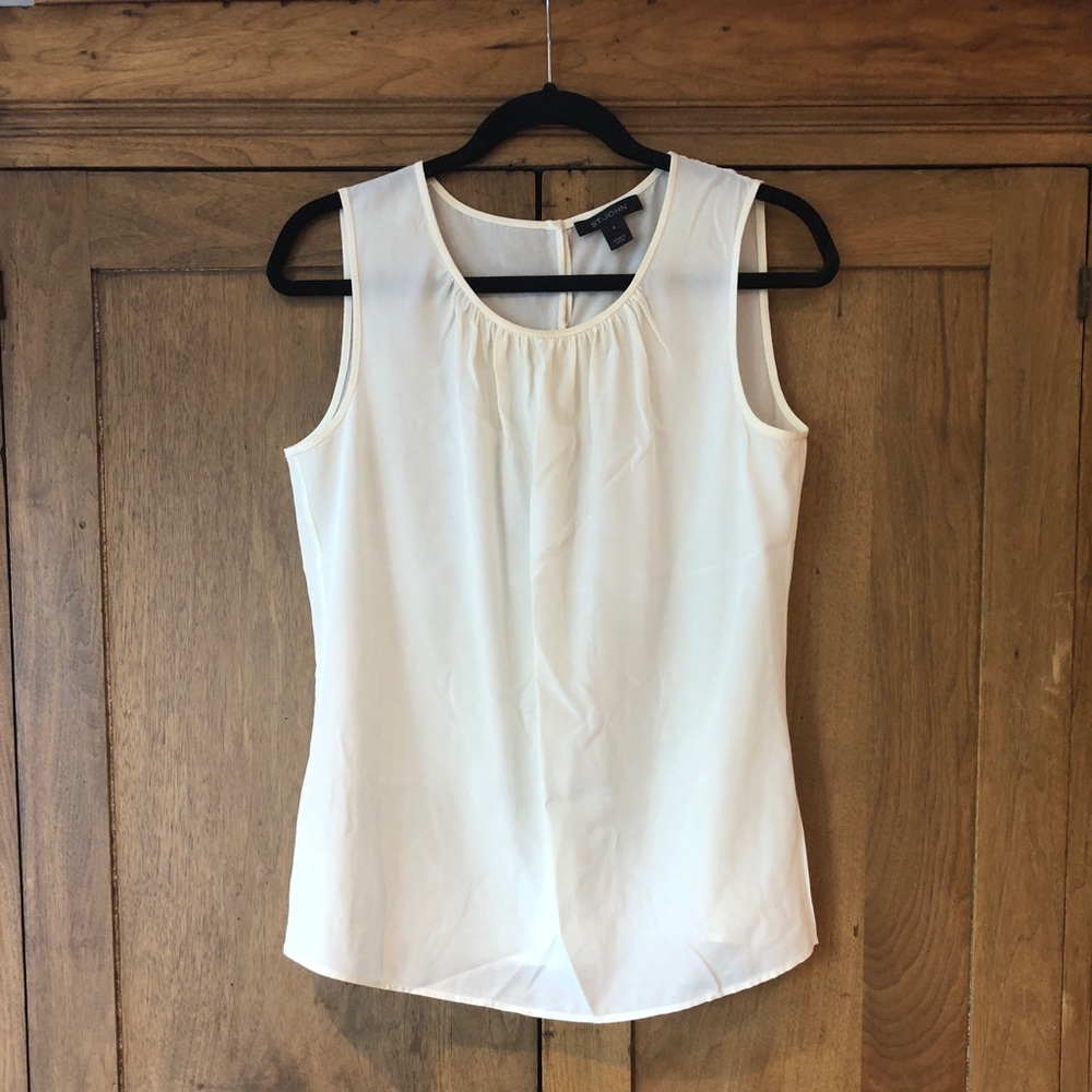 Sleeveless silk St. John blouse